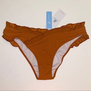 CUPSHE Caramel Ruffle Bikini Bottoms Sz S